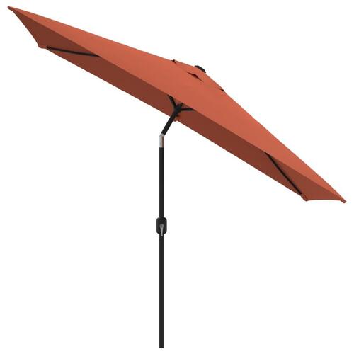 Udendørs parasol med metalstang 300 x 200 cm terracottafarvet