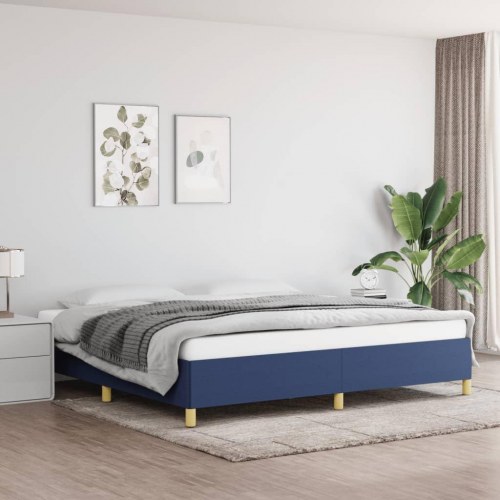 Sengeramme uden madras 200×200 cm - stof, blå