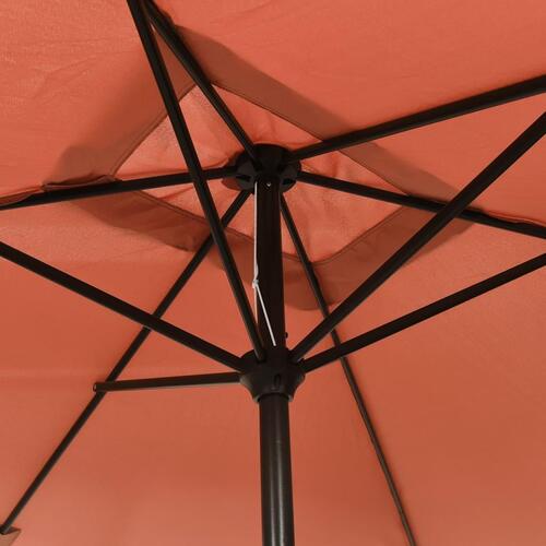 Udendørs parasol med metalstang 300 x 200 cm terracottafarvet