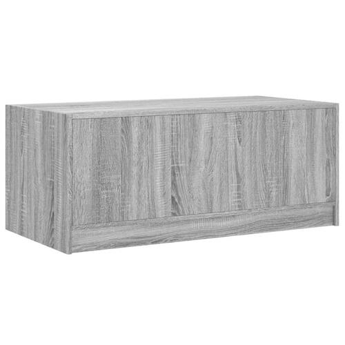 Sofabord med glaslåger 102x50x42 cm grå sonoma-eg