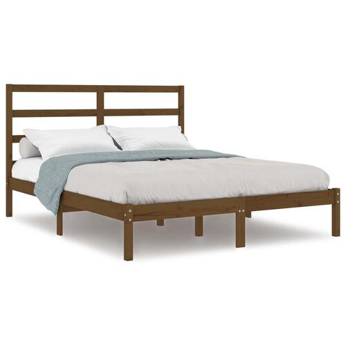 Sengeramme 120x190 cm Small Double massivt træ gyldenbrun