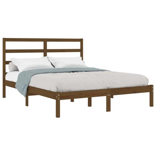 Sengeramme 120x190 cm Small Double massivt træ gyldenbrun