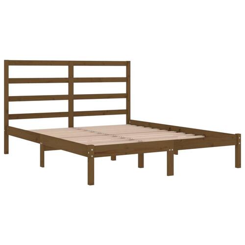 Sengeramme 120x190 cm Small Double massivt træ gyldenbrun