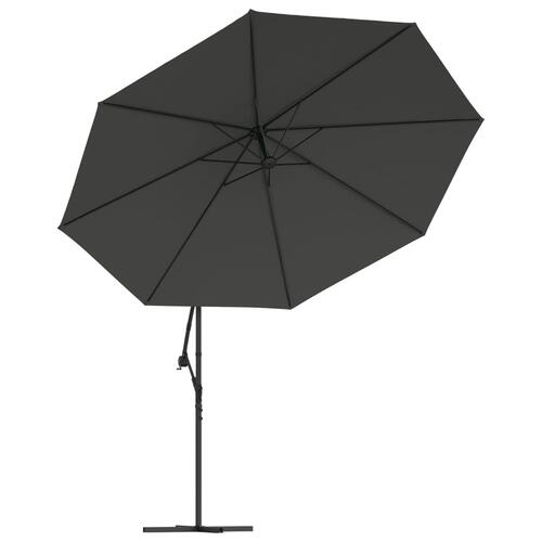 Hængeparasol med aluminiumstang 350 cm antracitgrå