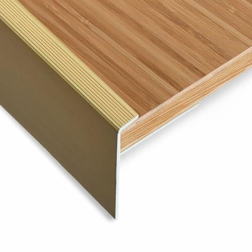 15 stk. F-formede trappelister 90 cm aluminium guldfarvet