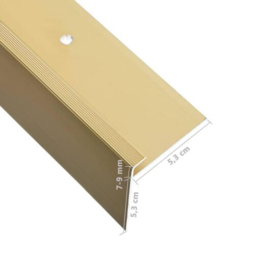 15 stk. F-formede trappelister 90 cm aluminium guldfarvet