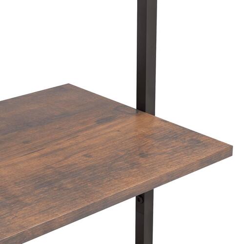 Stigereol med 3 hylder 64x35x120,5 cm mørkebrun og sort