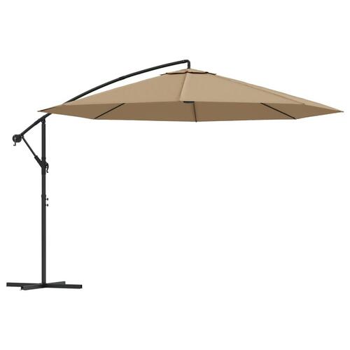 Hængeparasol med aluminiumstang 350 cm gråbrun