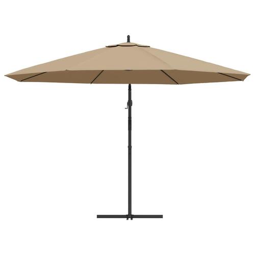 Hængeparasol med aluminiumstang 350 cm gråbrun