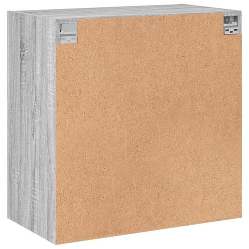 Skab med glaslåger 68x37x68,5 cm grå sonoma-eg