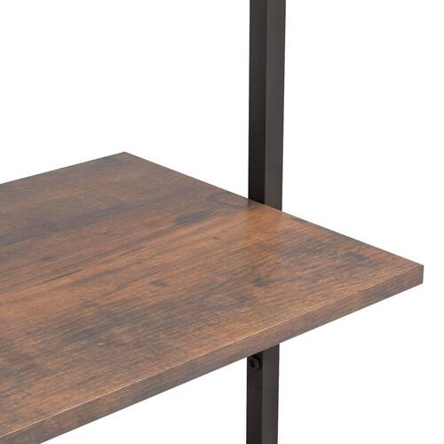 Stigereol med 3 hylder 64x35x120,5 cm mørkebrun og sort