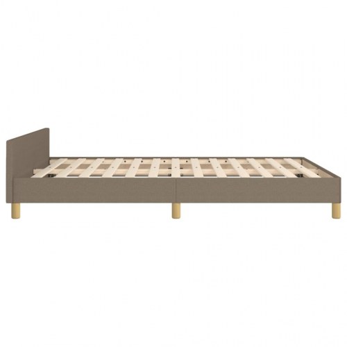 Sengeramme med sengegavl 140x190 cm - stof gråbrun