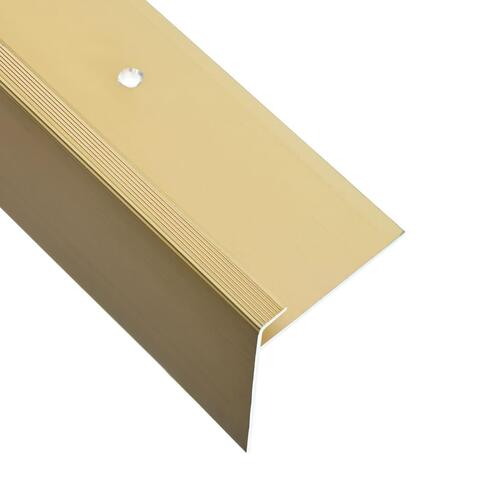 15 stk. F-formede trappelister 100 cm aluminium guldfarvet