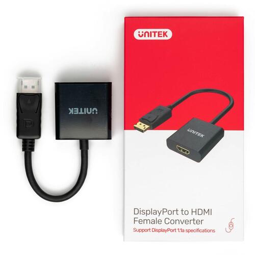 DisplayPort til HDMI-adapter Unitek Y-5118DA Sort
