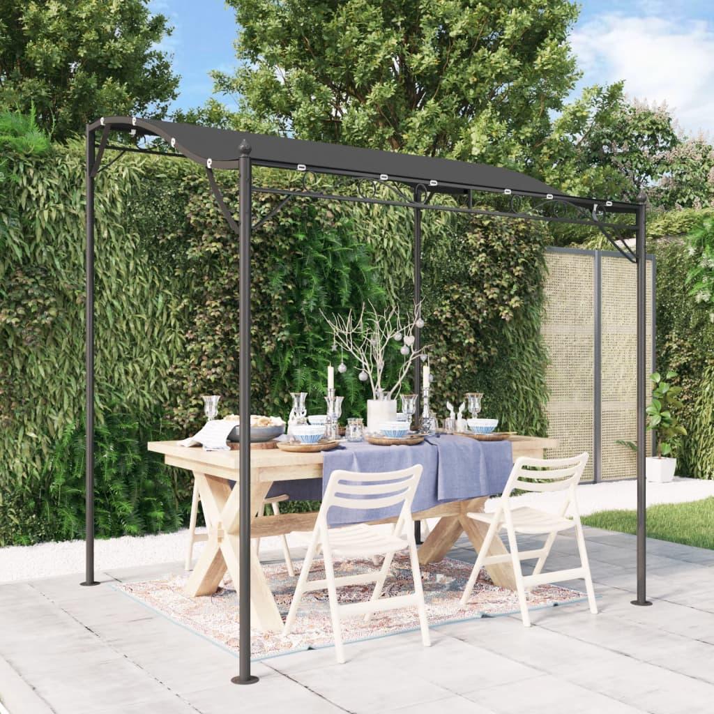 Baldakin 2x2,3 m 180 g/m² stof og stål antracitgrå