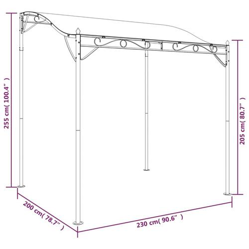 Baldakin 2x2,3 m 180 g/m² stof og stål antracitgrå