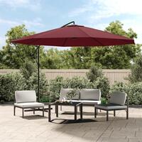 Hængeparasol med aluminiumstang 350 cm bordeauxrød