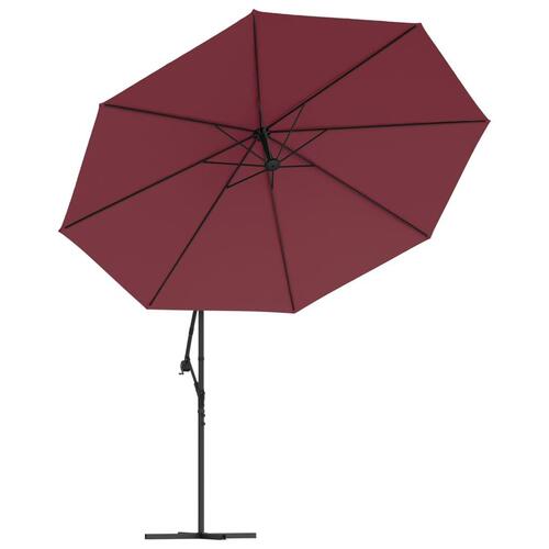 Hængeparasol med aluminiumstang 350 cm bordeauxrød