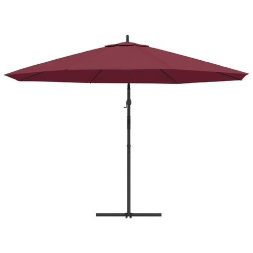 Hængeparasol med aluminiumstang 350 cm bordeauxrød