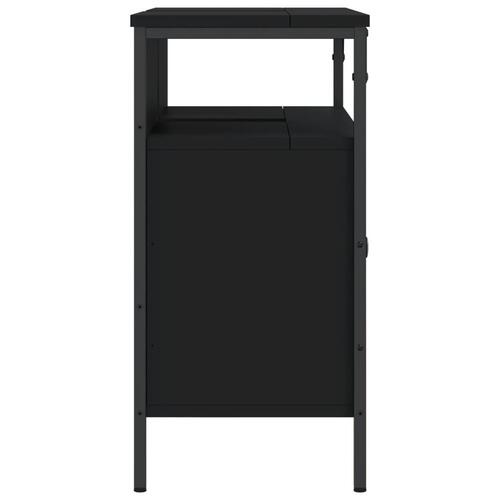 Underskab til håndvask 80x30x60 cm konstrueret træ sort
