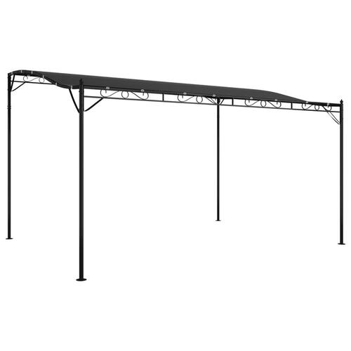 Baldakin 4x3 m 180 g/m² stof og stål antracitgrå