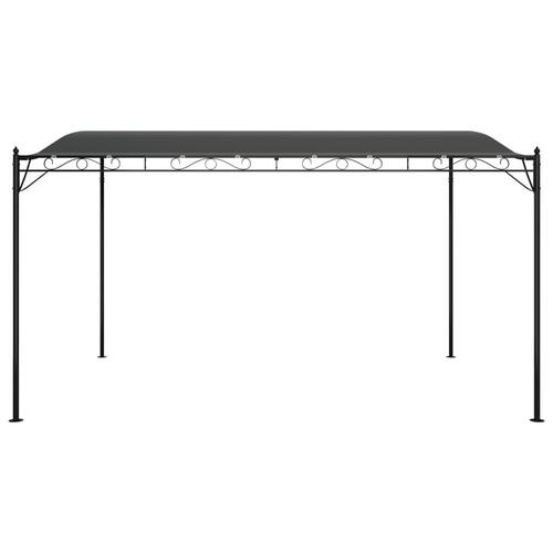 Baldakin 4x3 m 180 g/m² stof og stål antracitgrå