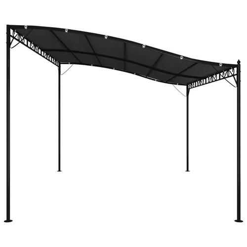 Baldakin 4x3 m 180 g/m² stof og stål antracitgrå