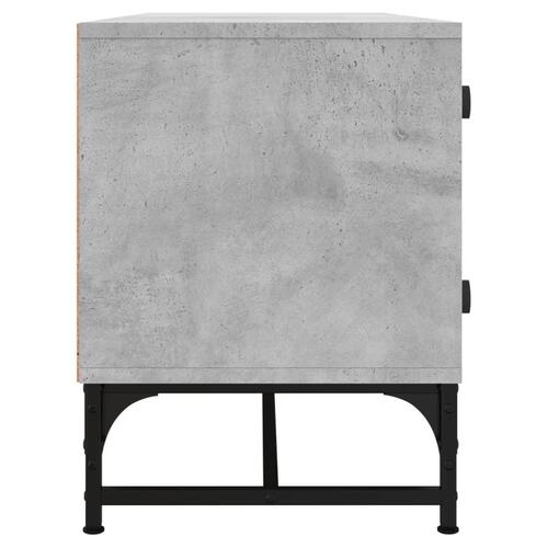 Skab med glaslåger 102x37x50 cm betongrå