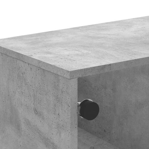 Skab med glaslåger 102x37x50 cm betongrå