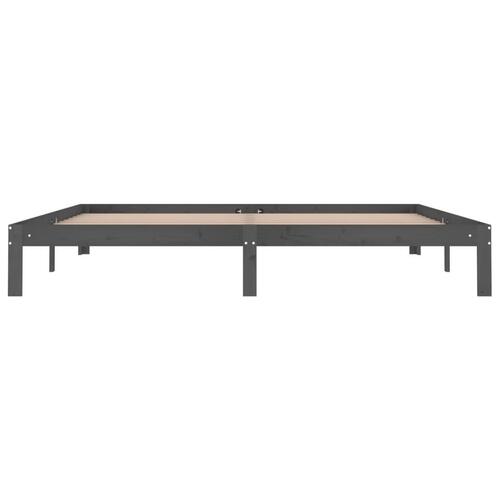 Sengeramme 200x200 cm massivt fyrretræ grå