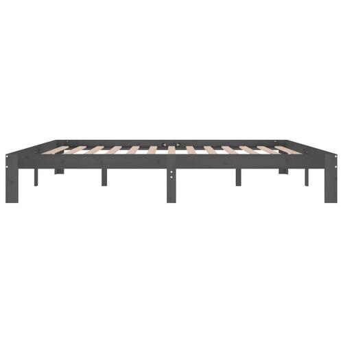 Sengeramme 200x200 cm massivt fyrretræ grå