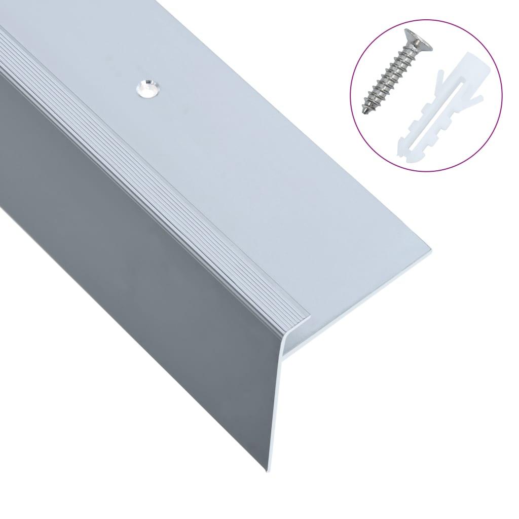 15 stk. trappelister F-facon 100 cm aluminium sølvfarvet