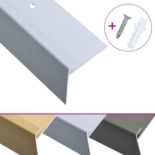 15 stk. trappelister F-facon 100 cm aluminium sølvfarvet