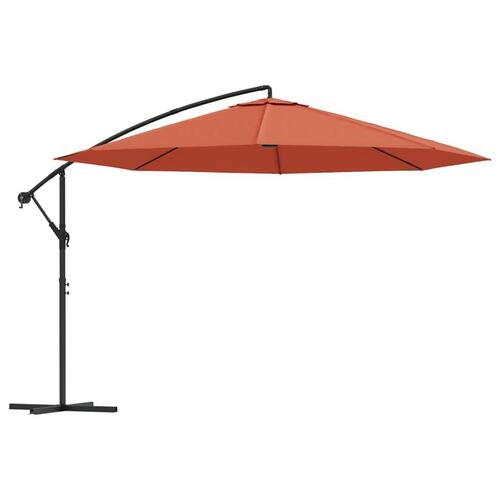 Hængeparasol med aluminiumstang 350 cm terracottafarvet