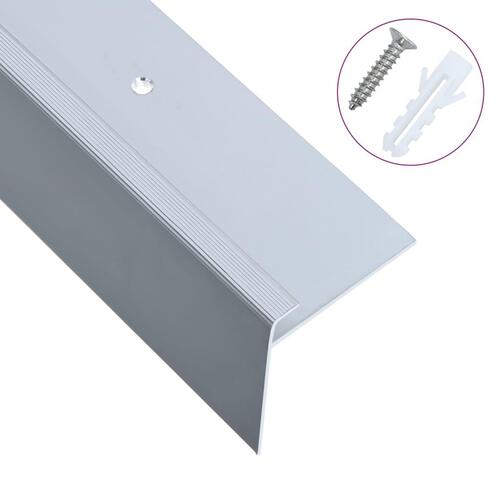 15 stk. trappelister F-facon 134 cm aluminium sølvfarvet