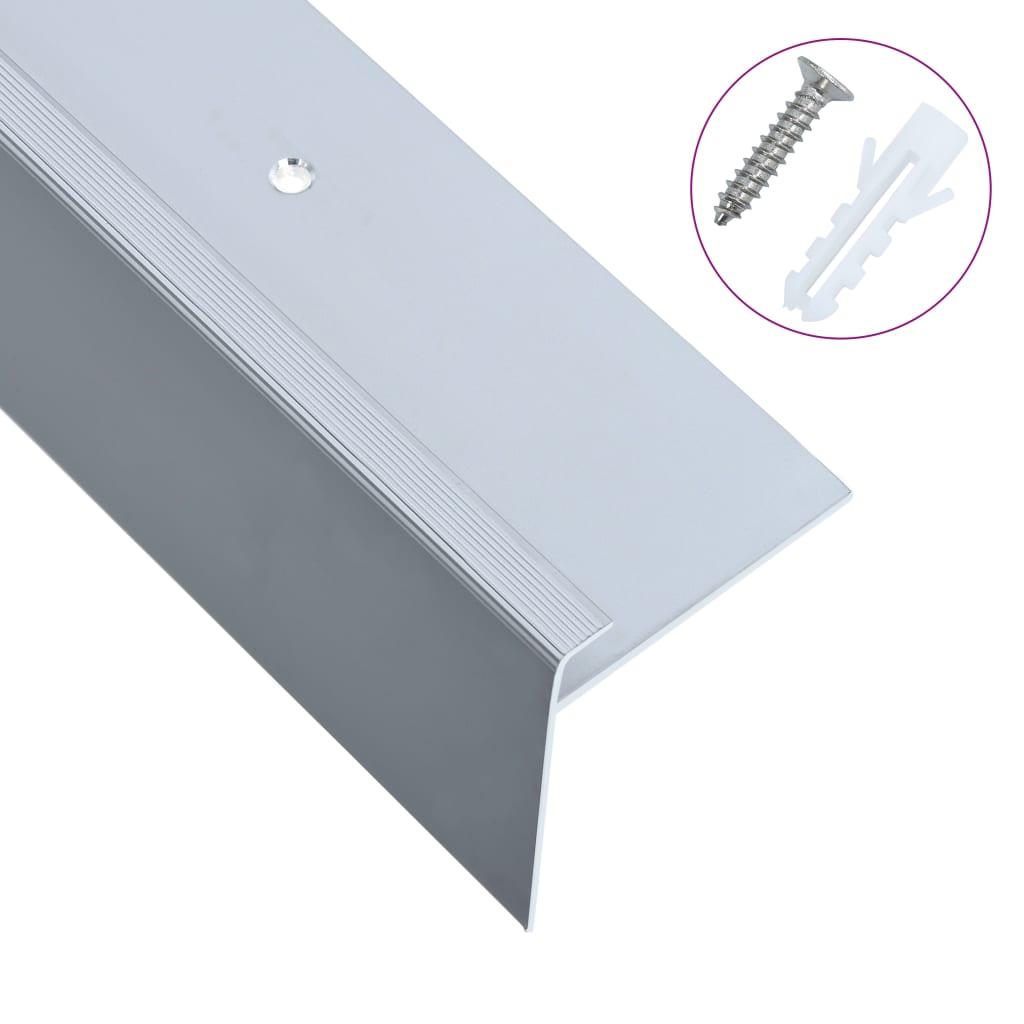 15 stk. trappelister F-facon 134 cm aluminium sølvfarvet