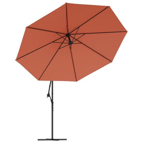 Hængeparasol med aluminiumstang 350 cm terracottafarvet