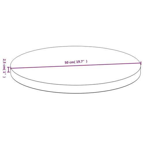 Bordplade Ø50x2,5 cm bambus
