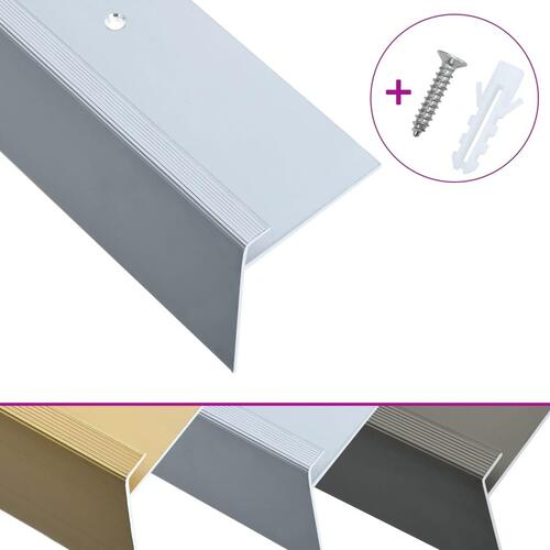 15 stk. trappelister F-facon 134 cm aluminium sølvfarvet