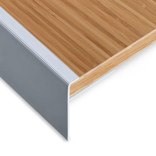 15 stk. trappelister F-facon 134 cm aluminium sølvfarvet