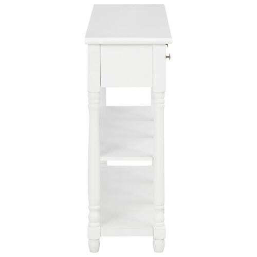 Konsolbord 110x30x76 cm konstrueret træ hvid