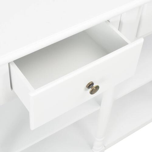 Konsolbord 110x30x76 cm konstrueret træ hvid