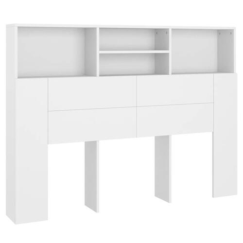 Sengegavl med opbevaring 140x19x103,5 cm hvid