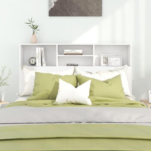 Sengegavl med opbevaring 140x19x103,5 cm hvid