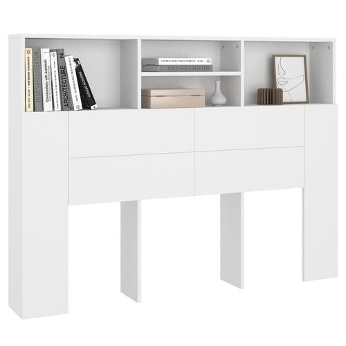 Sengegavl med opbevaring 140x19x103,5 cm hvid