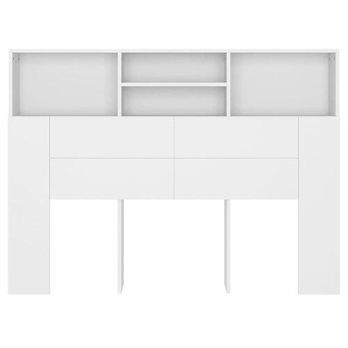 Sengegavl med opbevaring 140x19x103,5 cm hvid