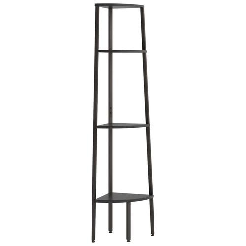 Stigereol med 4 hylder 45,5x31,5x150 cm sort