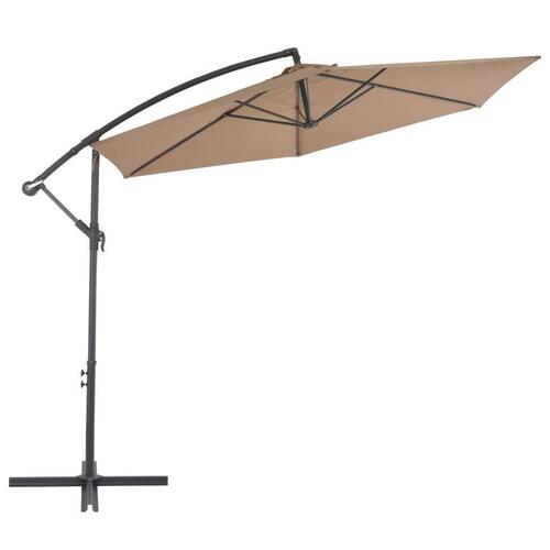 Hængeparasol med aluminiumstang 300 cm gråbrun