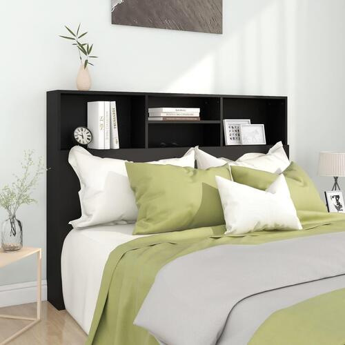 Sengegavl med opbevaring 140x19x103,5 cm sort