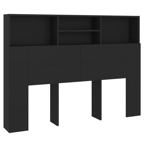 Sengegavl med opbevaring 140x19x103,5 cm sort